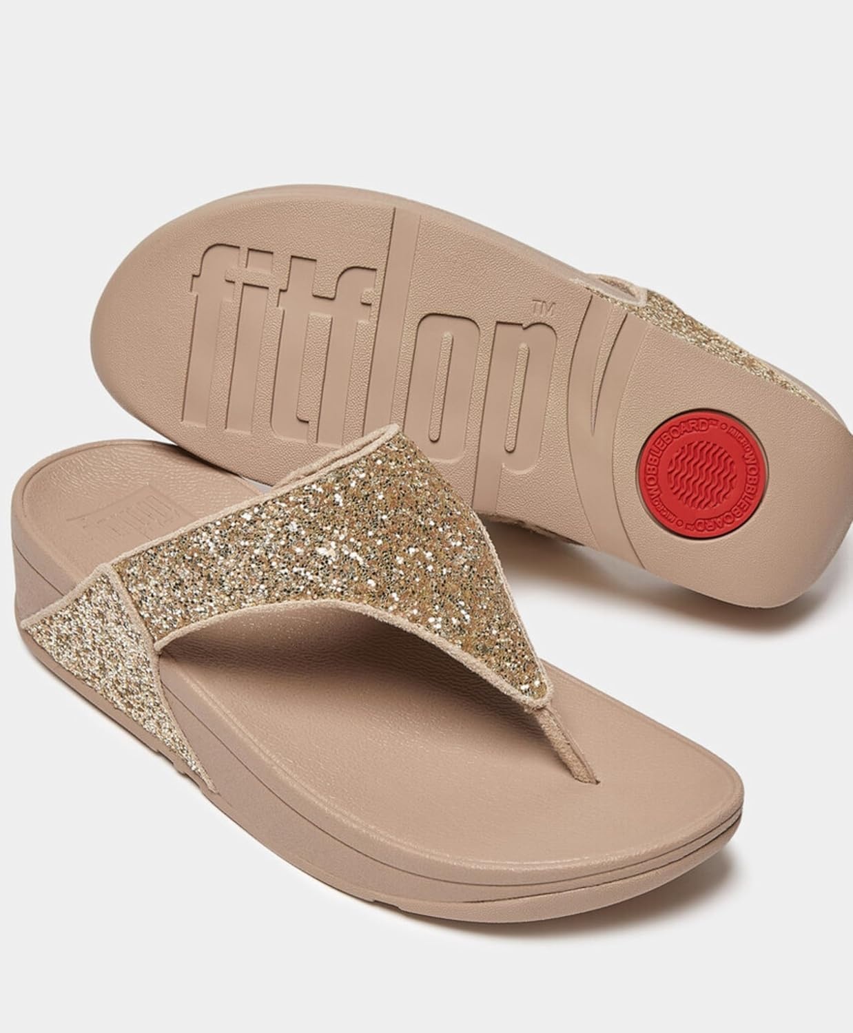 image:imageFitFlop Lulu MultiTonal Glitter ToePost SandalsLatte Beige