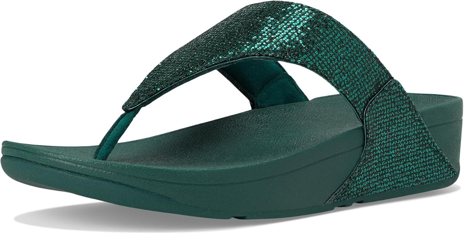 image:imageFitFlop Lulu MultiTonal Glitter ToePost SandalsMetallic Deep Teal