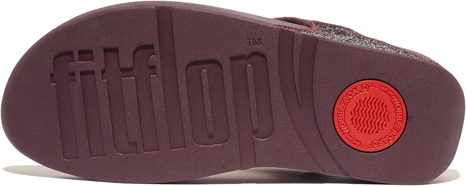 image:imageFitFlop Lulu MultiTonal Glitter ToePost SandalsMetallic Mauve Wine