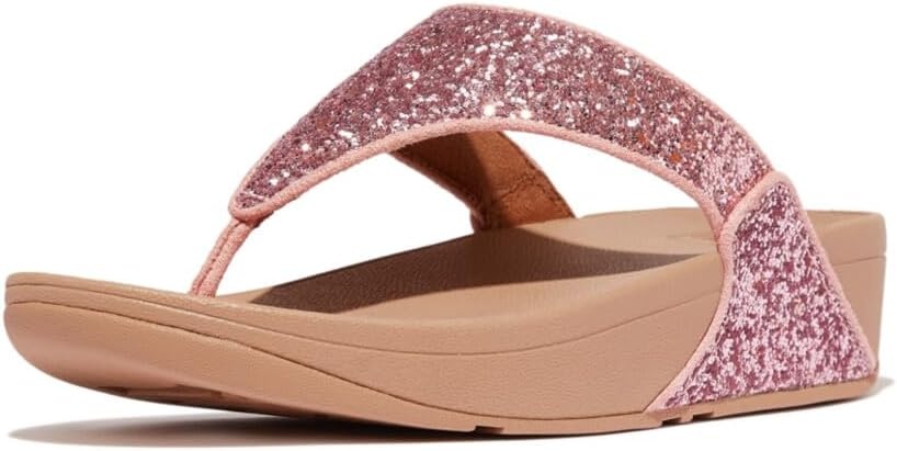 image:imageFitFlop Lulu MultiTonal Glitter ToePost SandalsMetallic Soft Blush