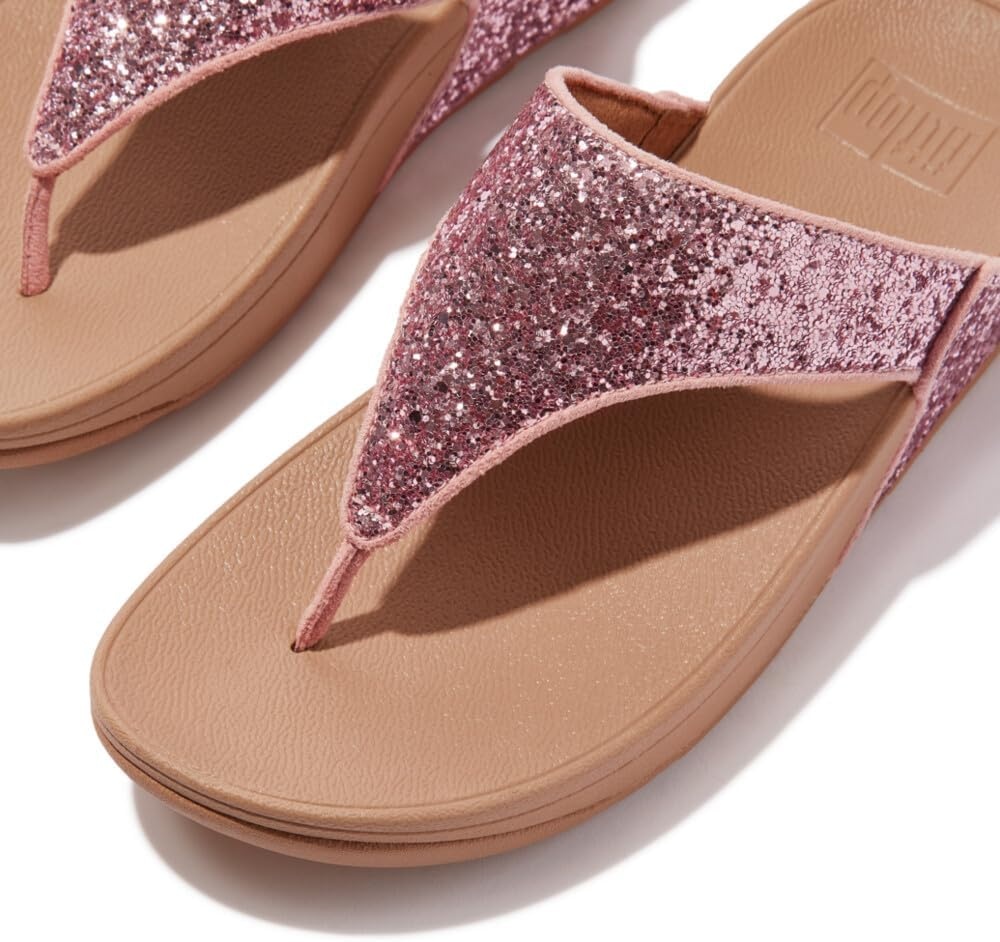 image:imageFitFlop Lulu MultiTonal Glitter ToePost SandalsMetallic Soft Blush