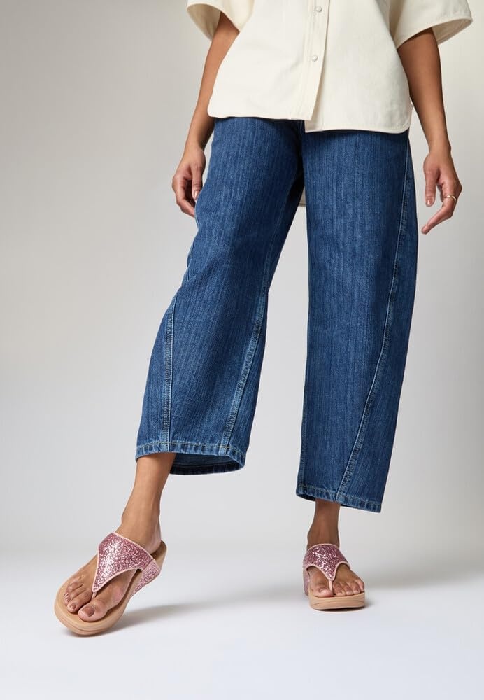 image:imageFitFlop Lulu MultiTonal Glitter ToePost SandalsMetallic Soft Blush