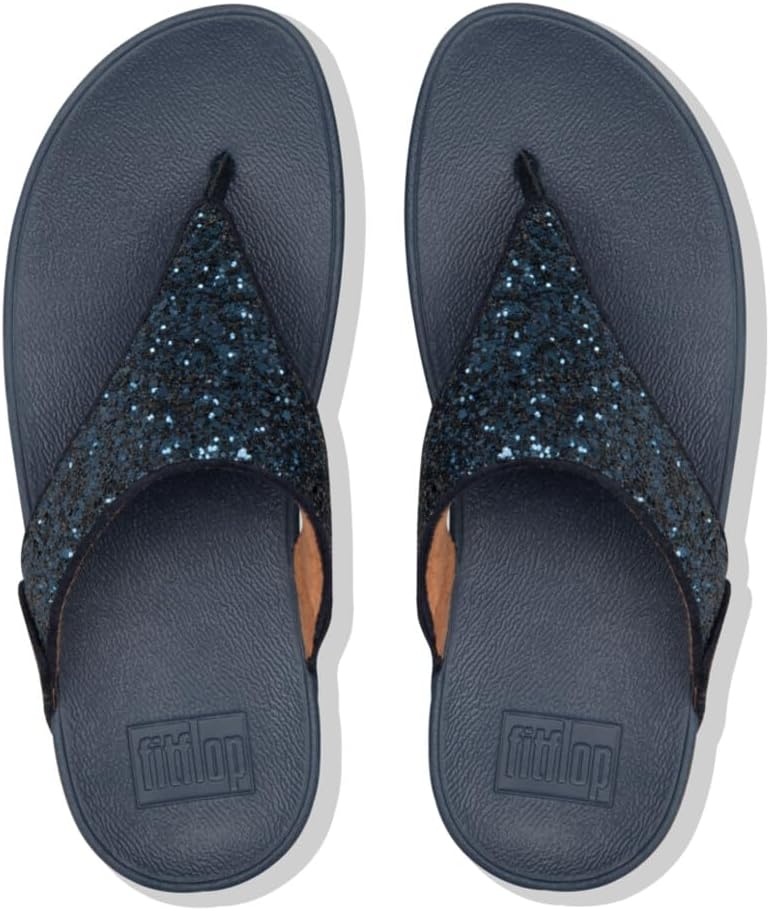 image:imageFitFlop Lulu MultiTonal Glitter ToePost SandalsMidnight Navy