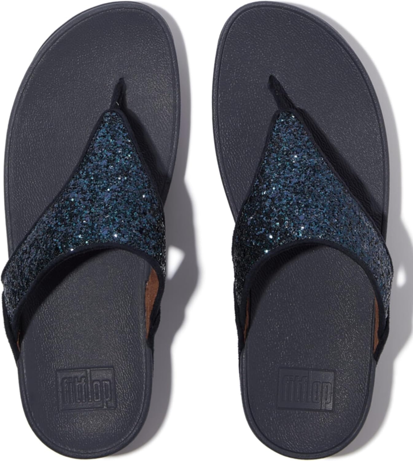 image:imageFitFlop Lulu MultiTonal Glitter ToePost SandalsMidnight Navy