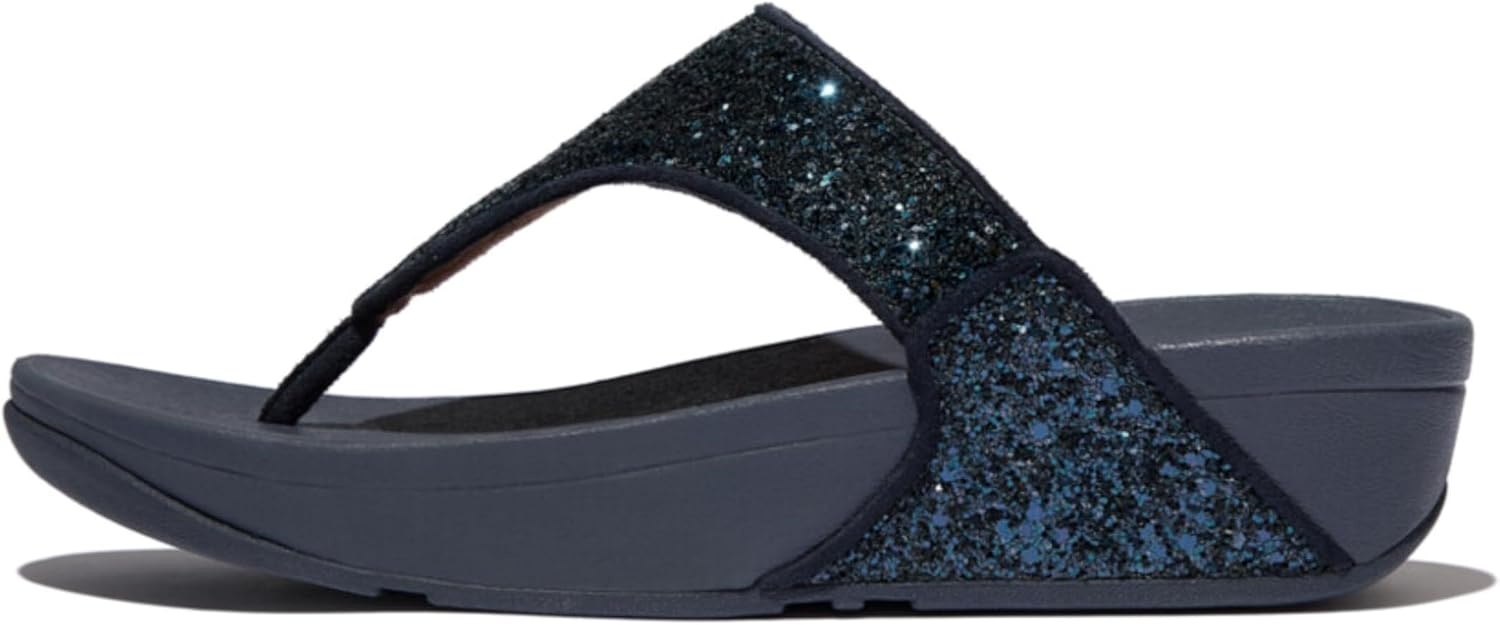 image:imageFitFlop Lulu MultiTonal Glitter ToePost SandalsMidnight Navy
