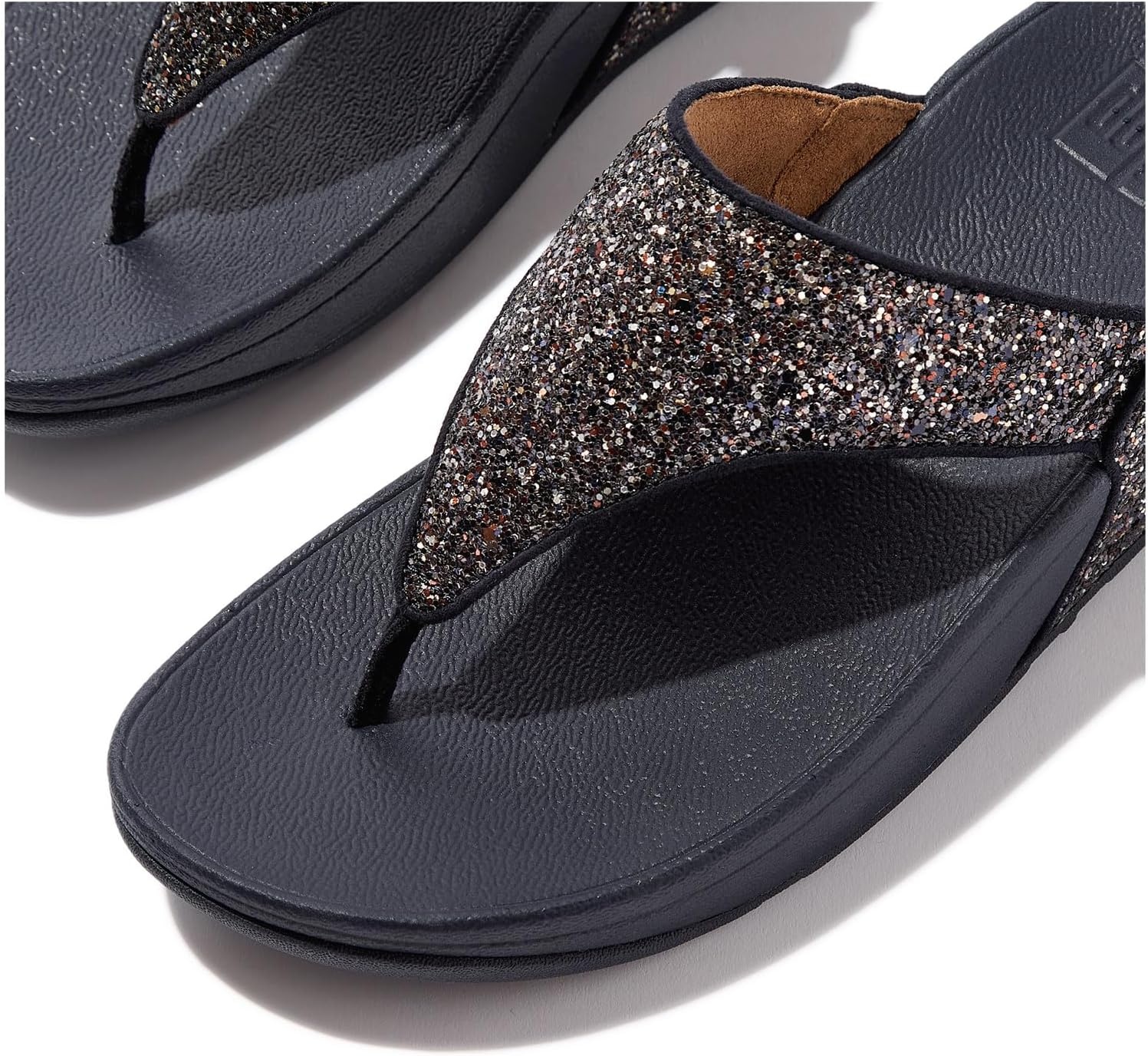 image:imageFitFlop Lulu MultiTonal Glitter ToePost SandalsMidnight Navy Mix