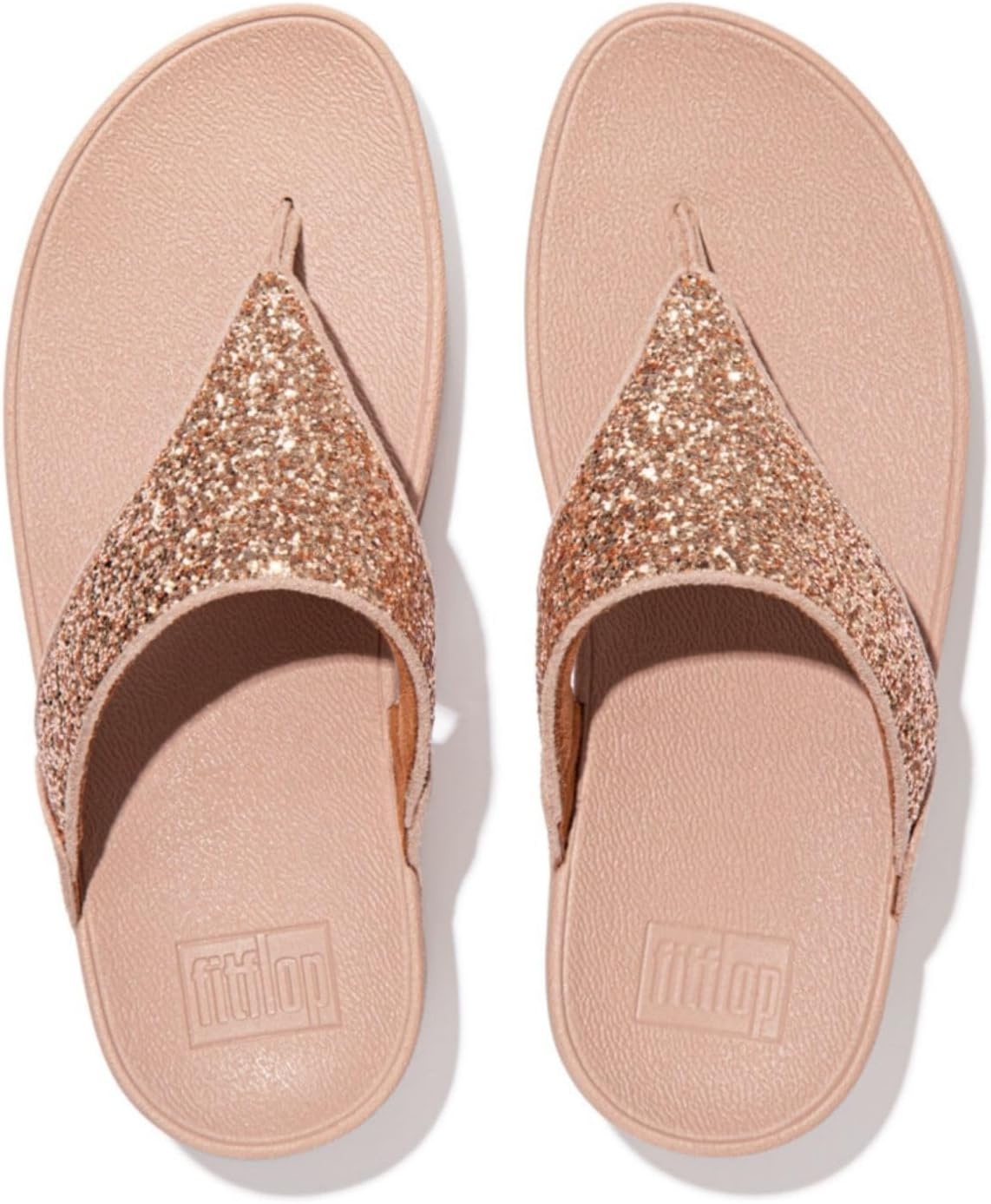 image:imageFitFlop Lulu MultiTonal Glitter ToePost SandalsRose Gold