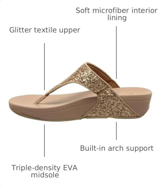 image:imageFitFlop Lulu MultiTonal Glitter ToePost SandalsRose Gold