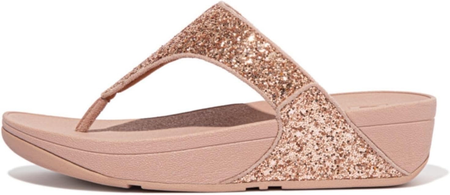 image:imageFitFlop Lulu MultiTonal Glitter ToePost SandalsRose Gold