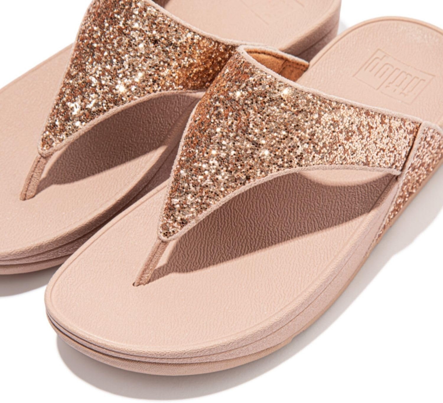 image:imageFitFlop Lulu MultiTonal Glitter ToePost SandalsRose Gold