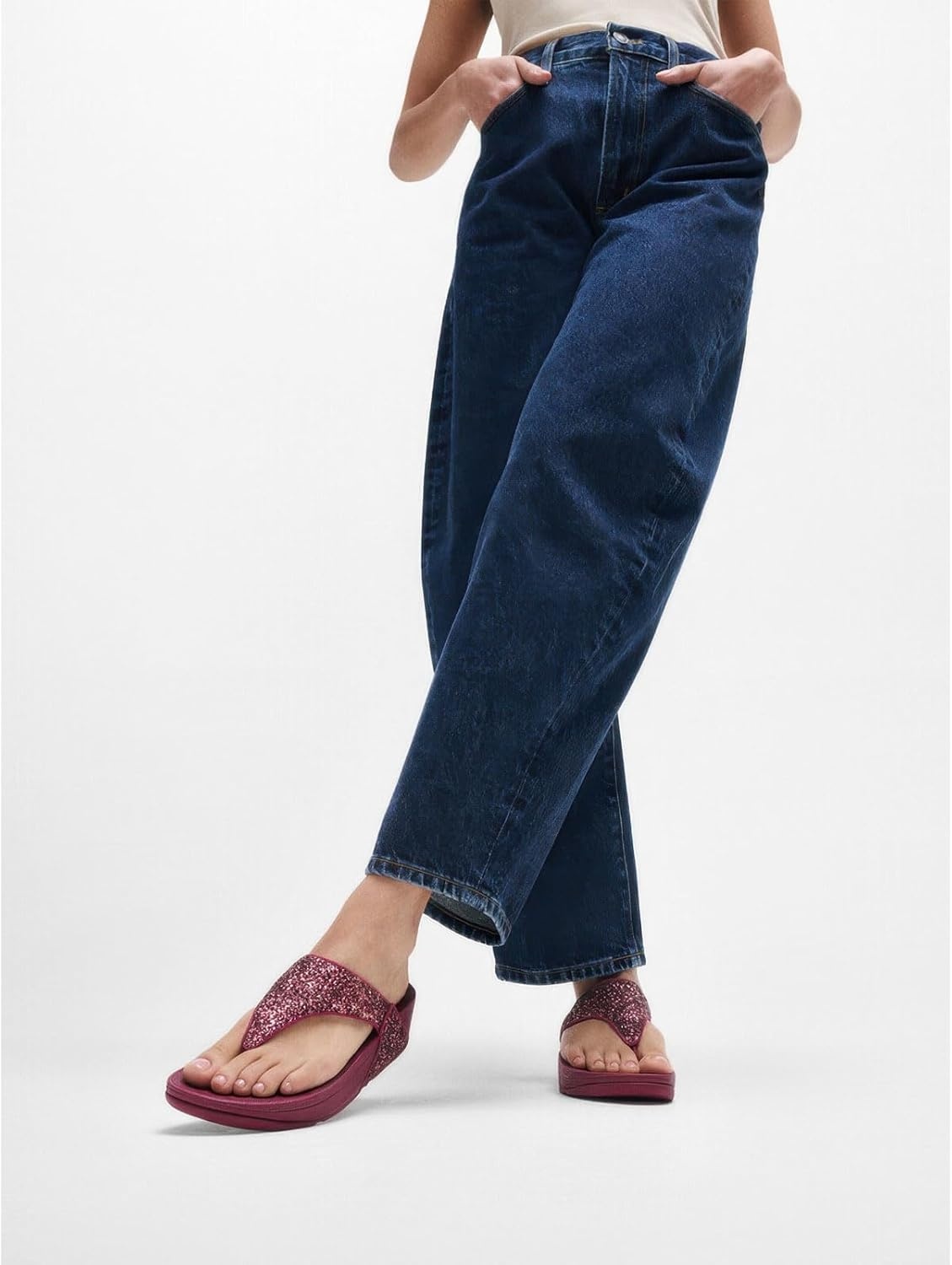 image:imageFitFlop Lulu MultiTonal Glitter ToePost SandalsRuby Mix