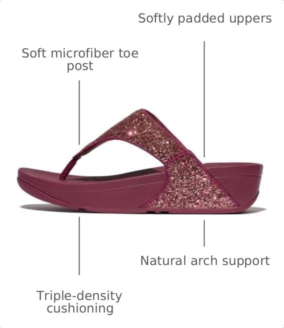 image:imageFitFlop Lulu MultiTonal Glitter ToePost SandalsRuby Mix