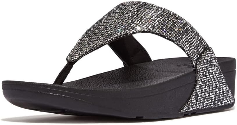 image:imageFitFlop Lulu MultiTonal Glitter ToePost SandalsSilverBlack