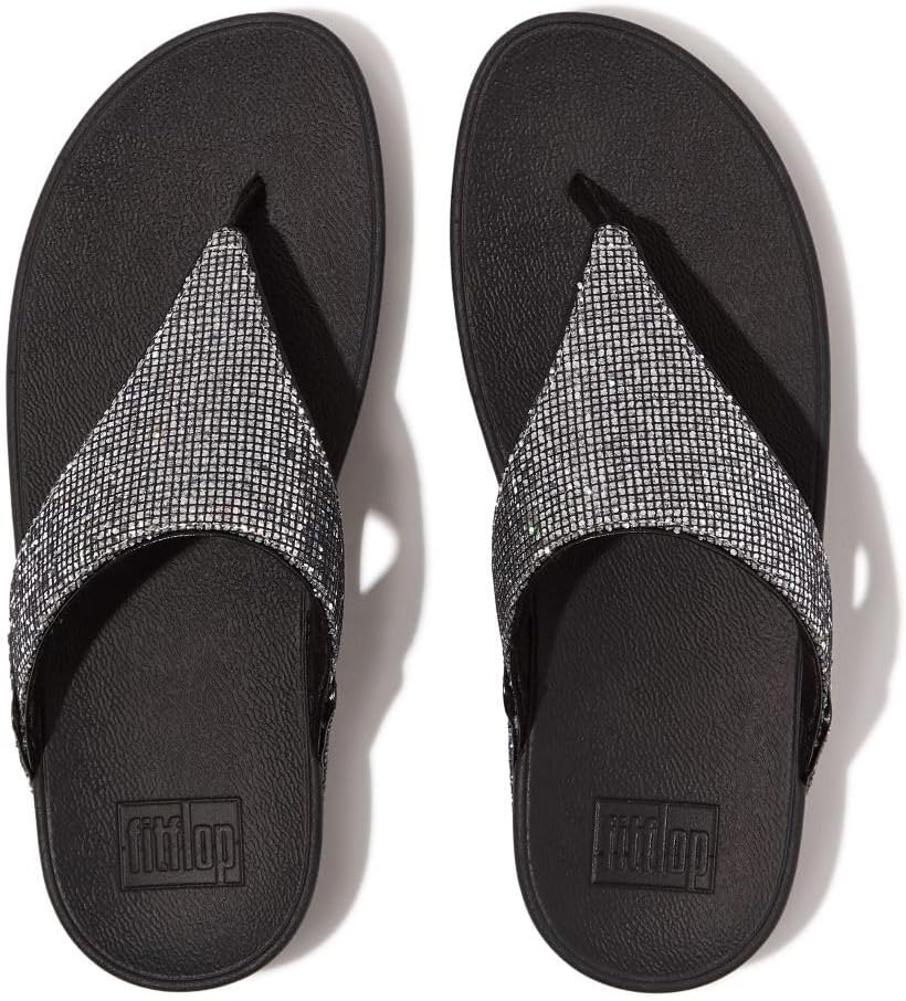 image:imageFitFlop Lulu MultiTonal Glitter ToePost SandalsSilverBlack