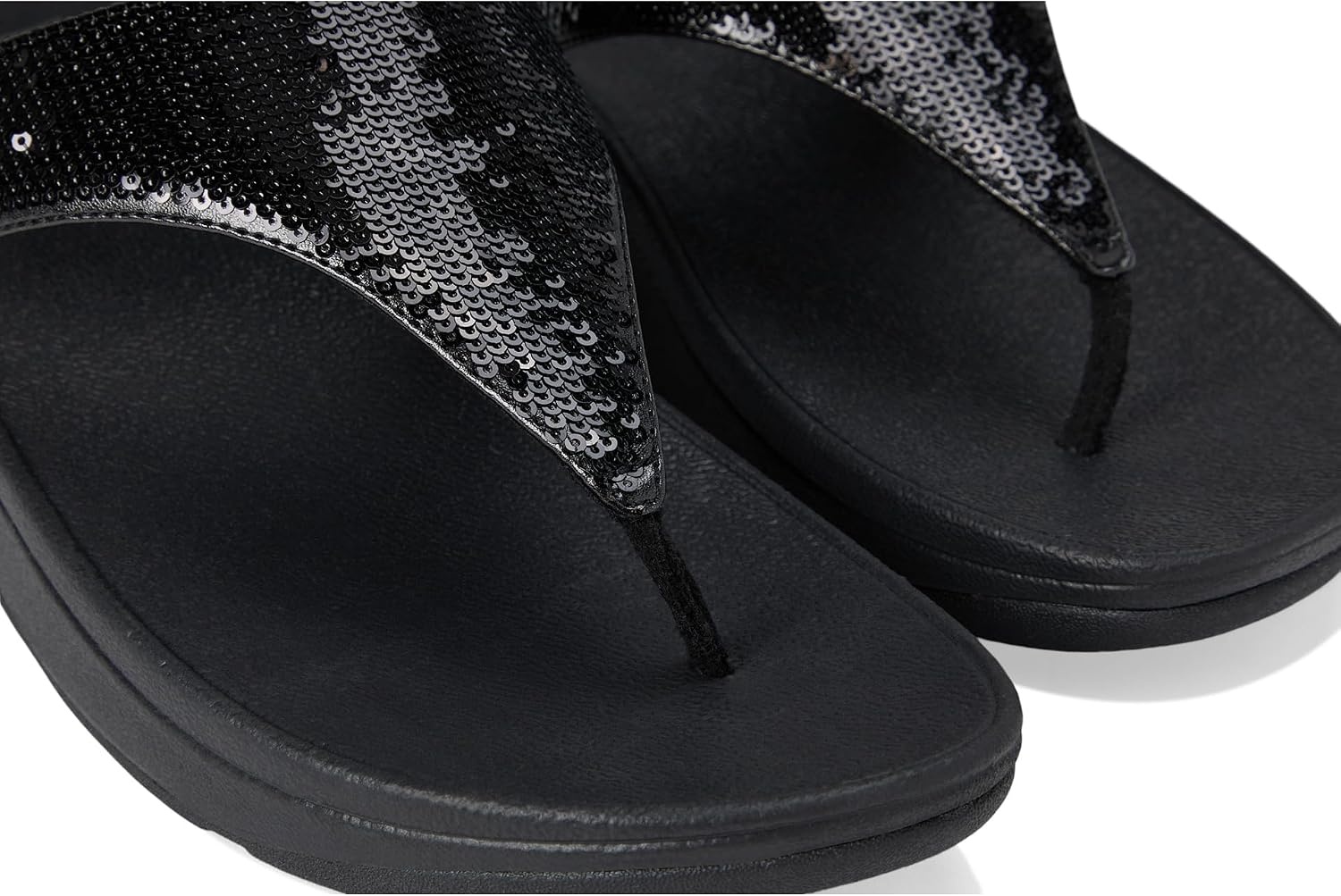 image:imageFitFlop Lulu Sequin ToePost SandalsAll Black