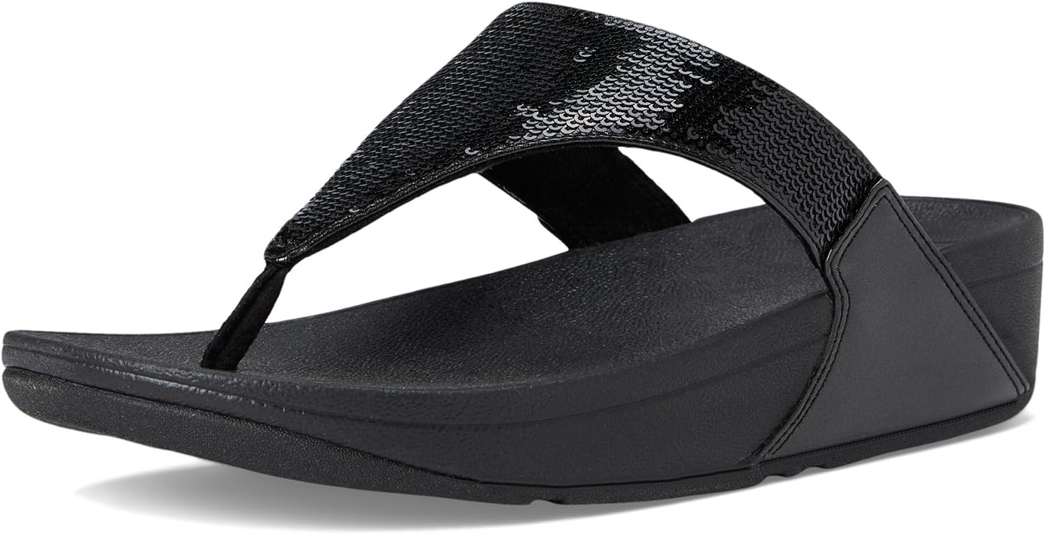 image:imageFitFlop Lulu Sequin ToePost SandalsAll Black
