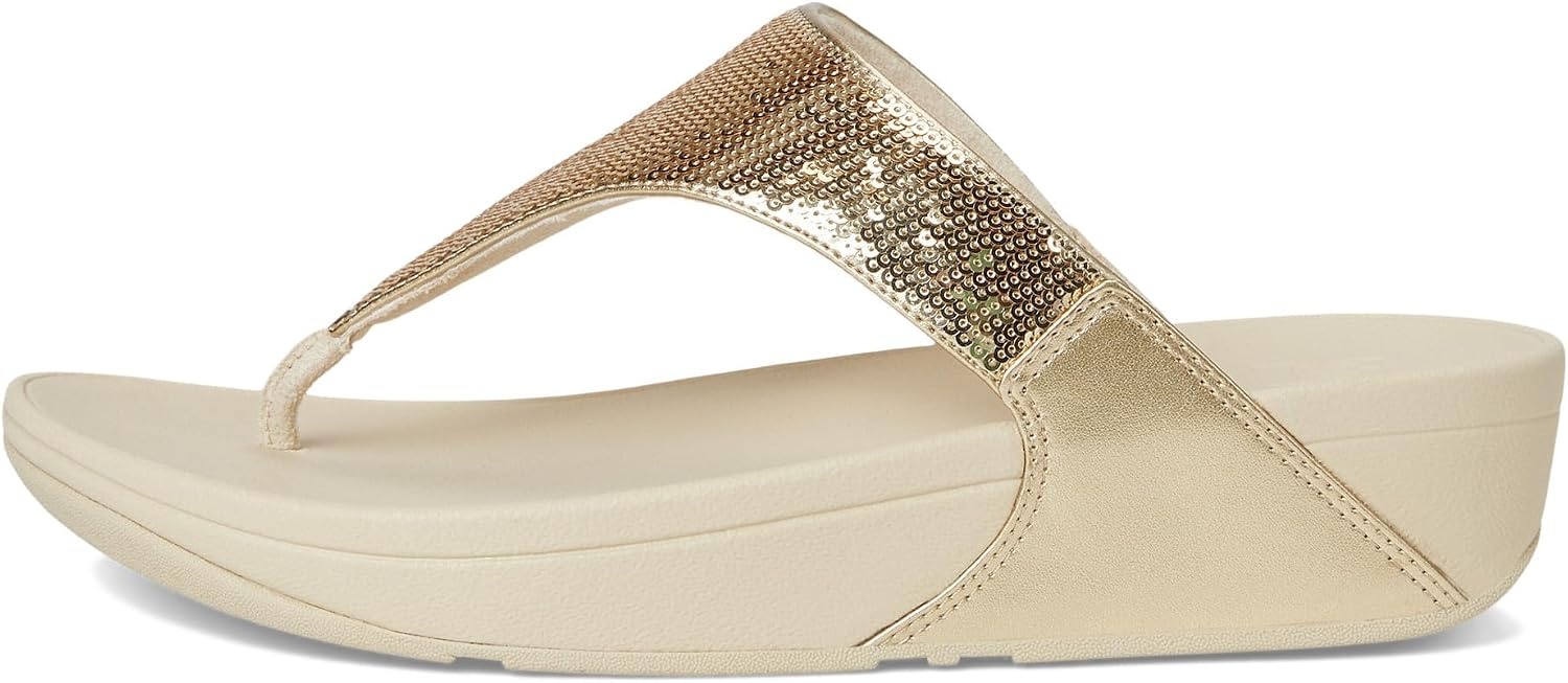 image:imageFitFlop Lulu Sequin ToePost SandalsPlatino