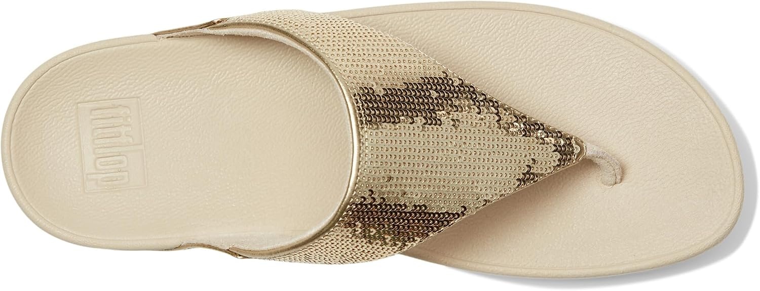 image:imageFitFlop Lulu Sequin ToePost SandalsPlatino