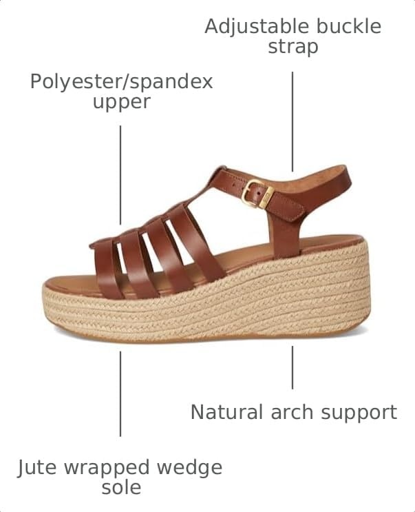 image:imageFitFlop Platfforms Espadrille Fisherman Wedge SandalsDeep Tan