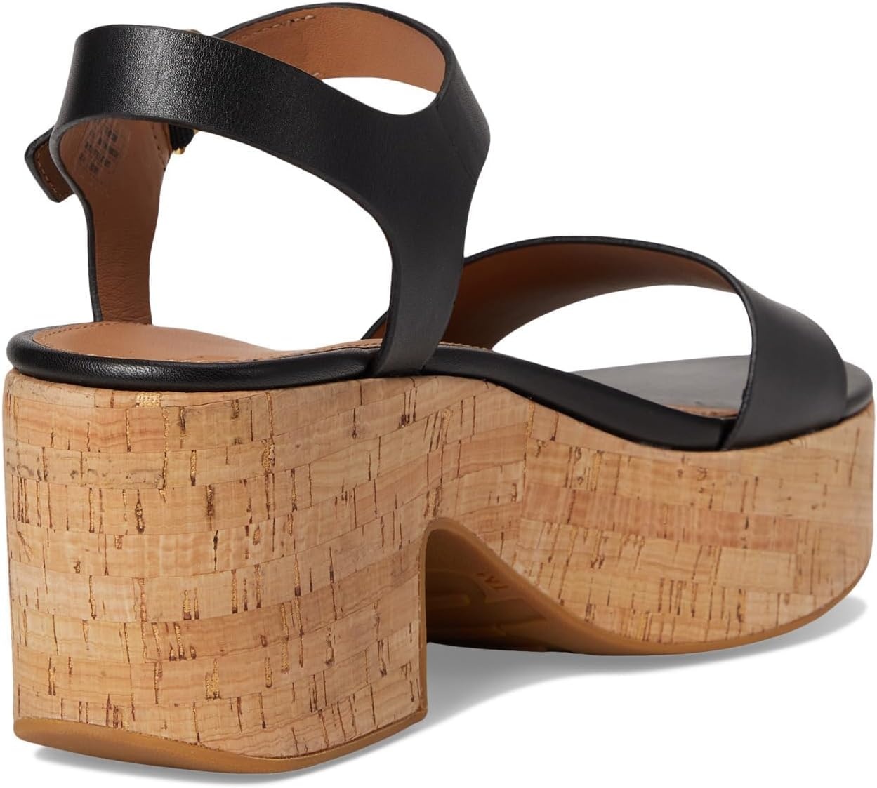 image:imageFitFlop Platfforms LeatherCork Heeled AnkleStrap SandalsBlack