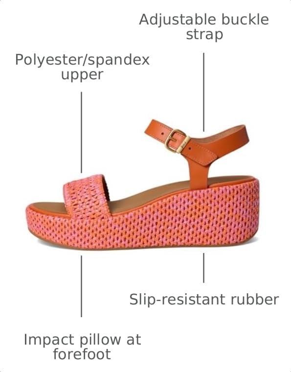 image:imageFitFlop Platfforms Woven Wedge AnkleStrap SandalsSatsumaPinkperfect Mix