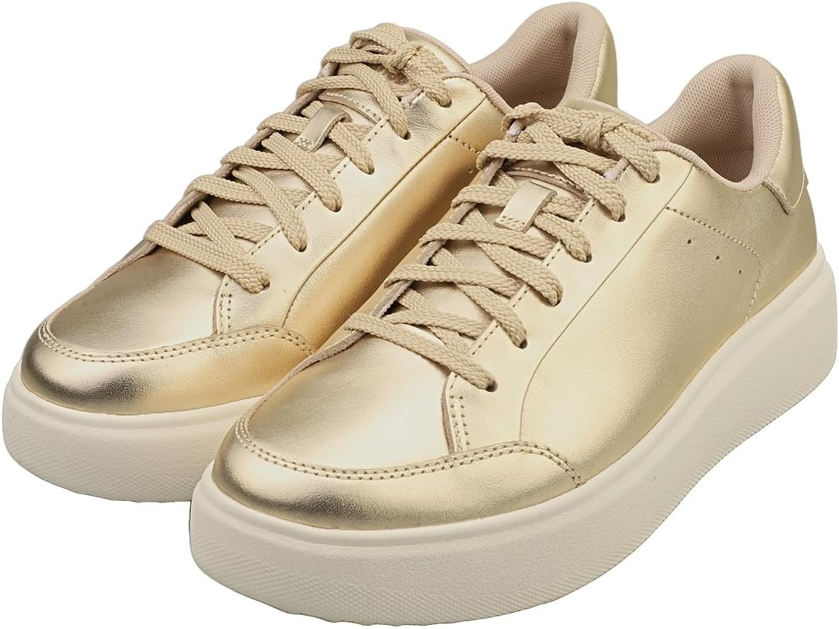 image:imageFitFlop Rtg MetallicLeather SneakersPlatino