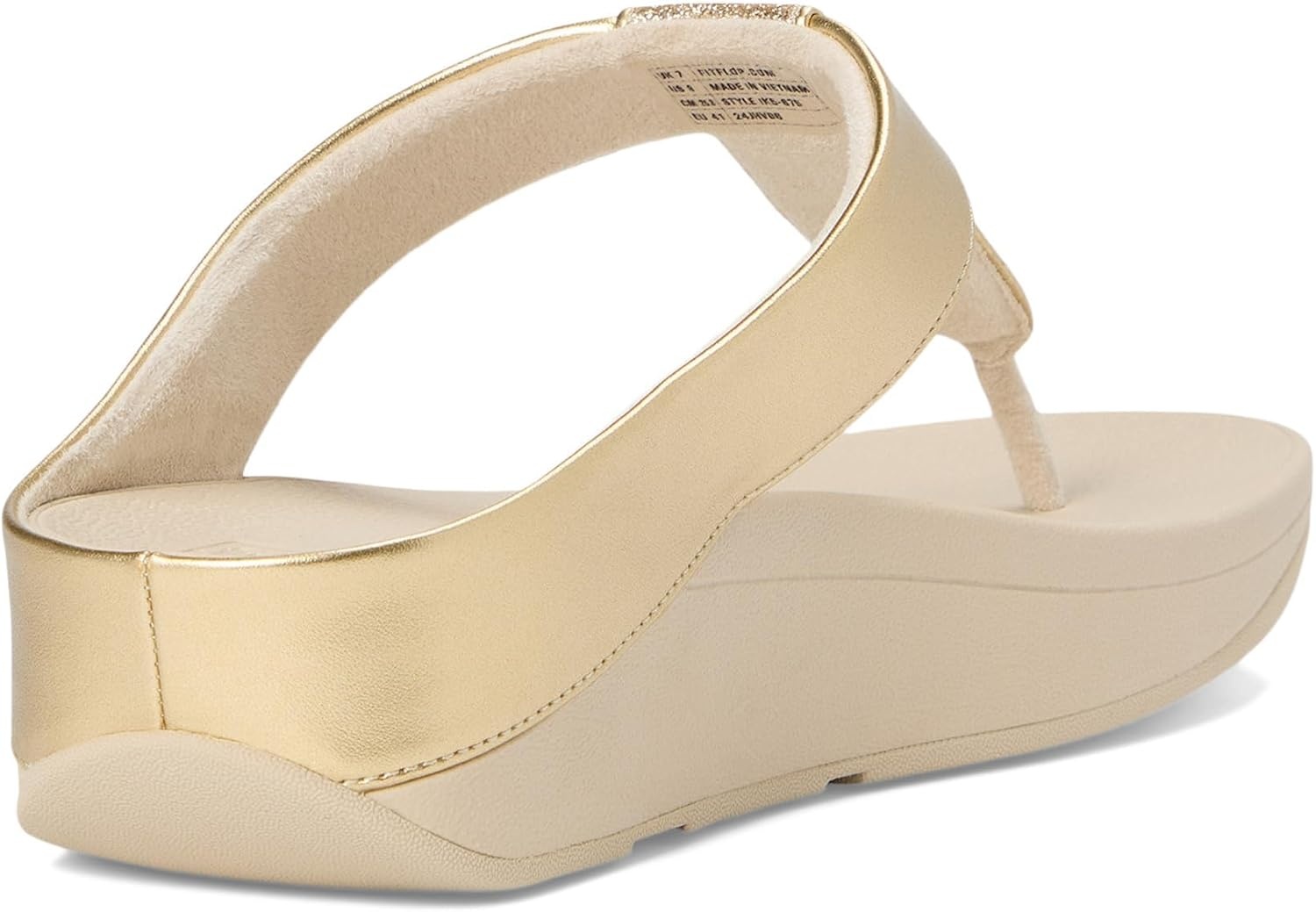 image:imageFitFlop Womens FINO Glitterdust Metallic Toe Post Flip Flop SandalPlatino