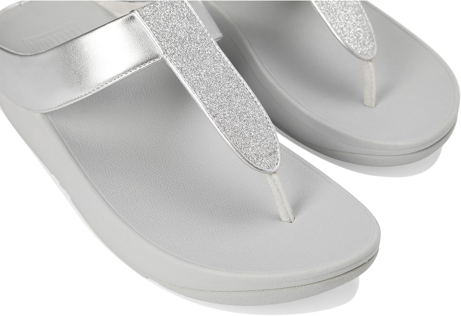 image:imageFitFlop Womens FINO Glitterdust Metallic Toe Post Flip Flop SandalSilver