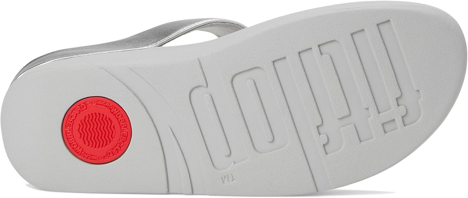 image:imageFitFlop Womens FINO Glitterdust Metallic Toe Post Flip Flop SandalSilver