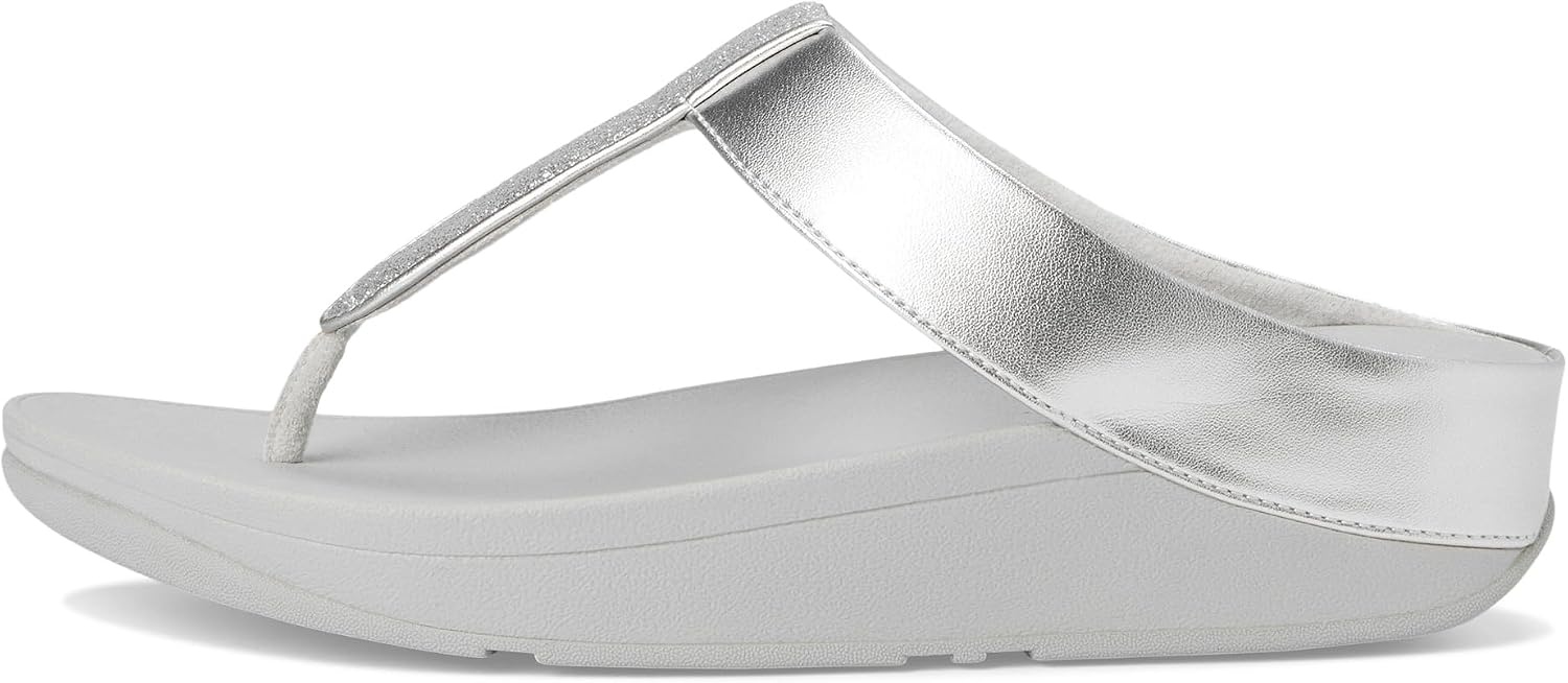 image:imageFitFlop Womens FINO Glitterdust Metallic Toe Post Flip Flop SandalSilver