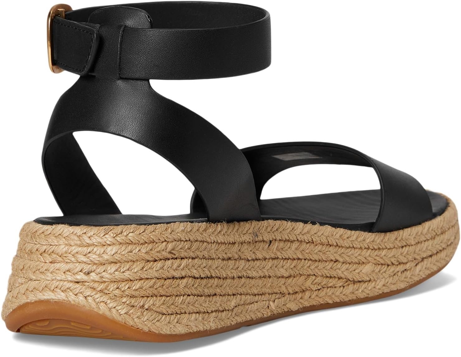 image:imageFitFlop Womens FMODE Espadrille Leather Flatform AnkleStrap SandalBlack