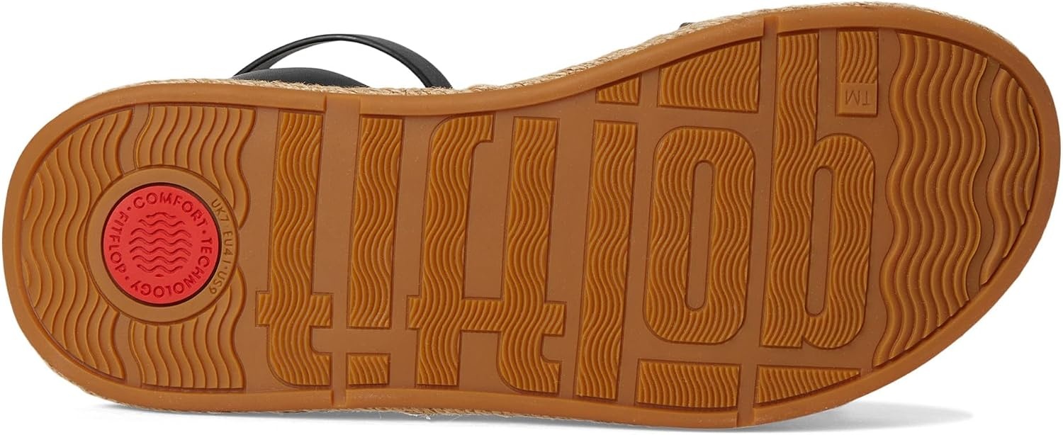 image:imageFitFlop Womens FMODE Espadrille Leather Flatform AnkleStrap SandalBlack