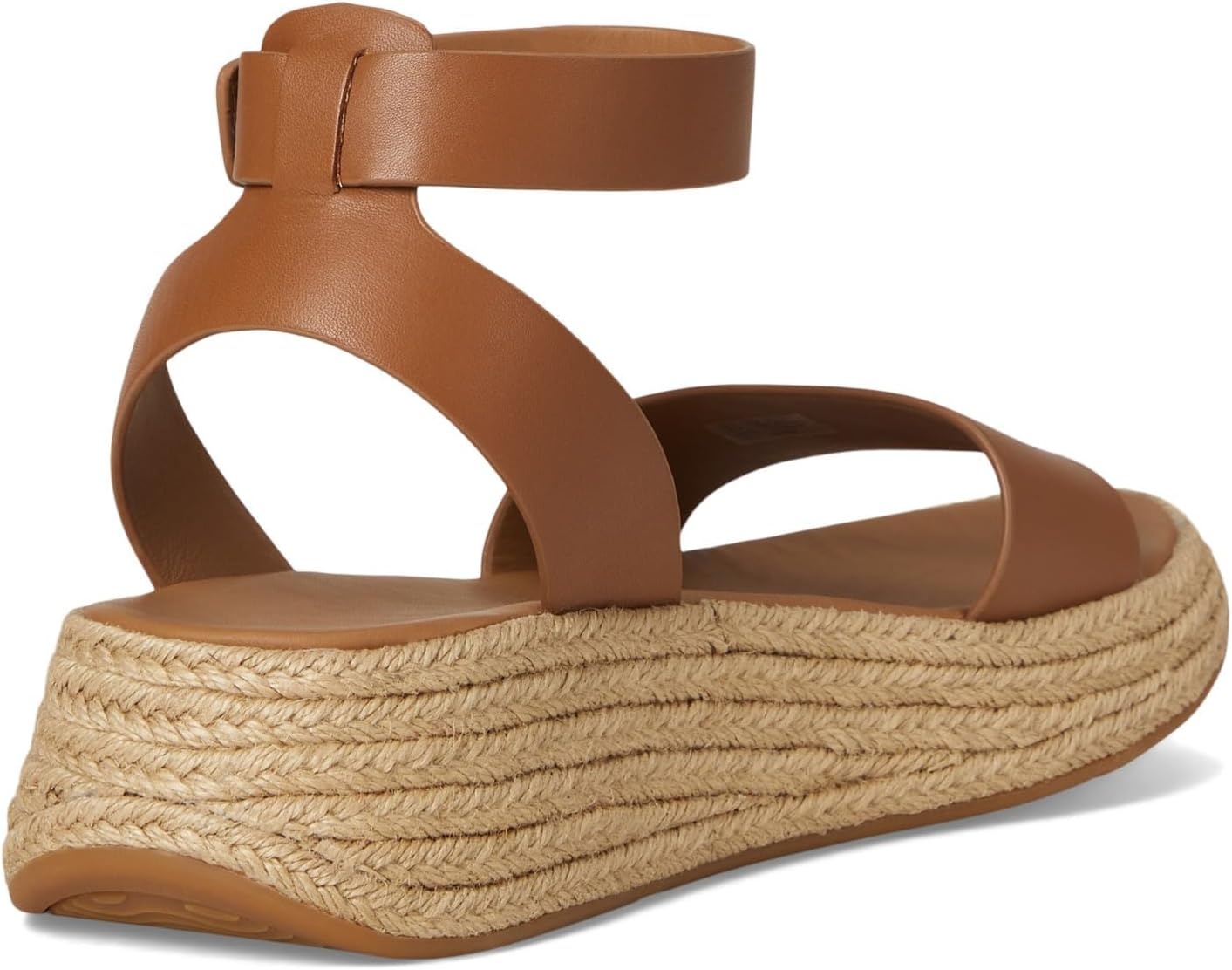 image:imageFitFlop Womens FMODE Espadrille Leather Flatform AnkleStrap SandalDeep Tan