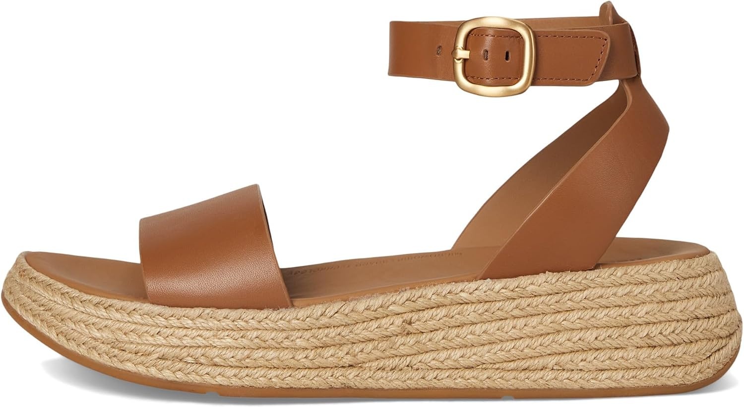 image:imageFitFlop Womens FMODE Espadrille Leather Flatform AnkleStrap SandalDeep Tan