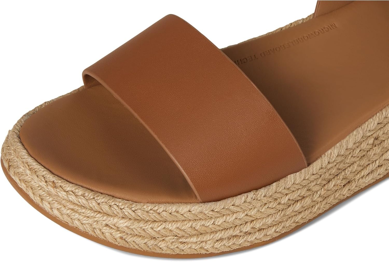 image:imageFitFlop Womens FMODE Espadrille Leather Flatform AnkleStrap SandalDeep Tan