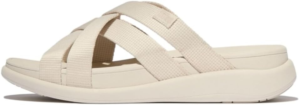 image:imageFitFlop Womens FMode Go Webbing Flatform Strappy Slide SandalParis Beige