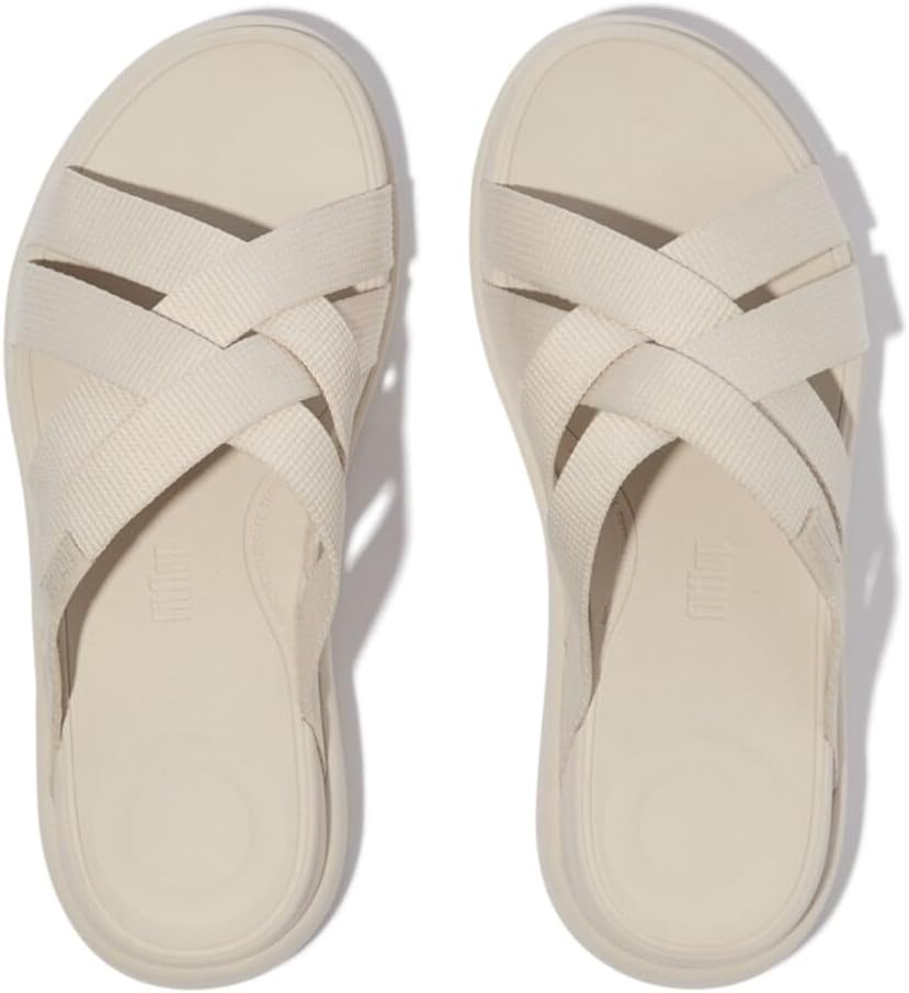 image:imageFitFlop Womens FMode Go Webbing Flatform Strappy Slide SandalParis Beige