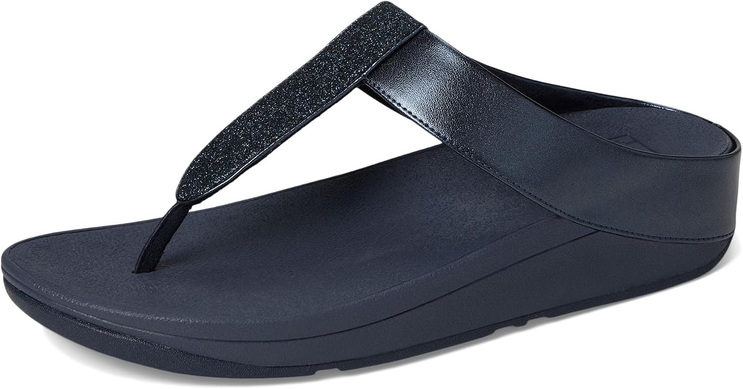 image:imageFitFlop Womens Fino Glitterdust ToePost SandalMidnight Navy