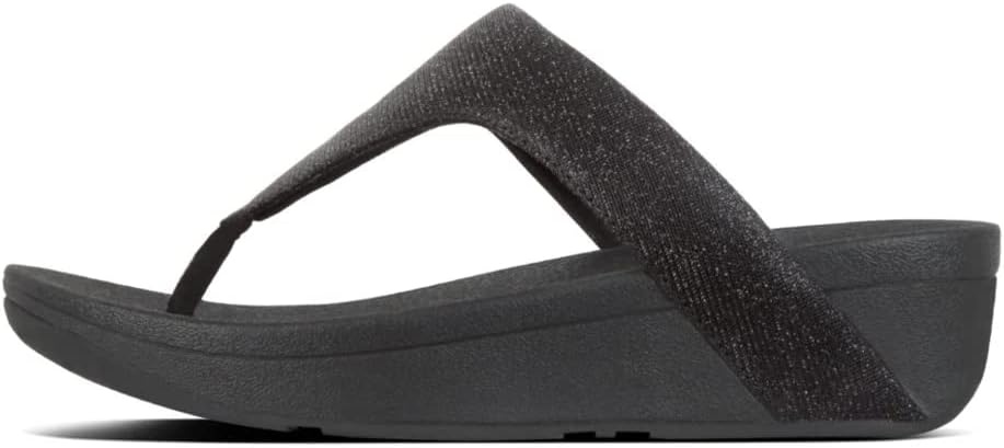 image:imageFitFlop Womens LULU Suede ToePost Sandals Lightweight Summer Walking Sandals with Cushioned Comfort Arch Support amp GripBlack