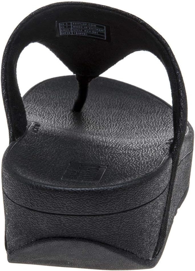 image:imageFitFlop Womens LULU Suede ToePost Sandals Lightweight Summer Walking Sandals with Cushioned Comfort Arch Support amp GripBlack Black 001