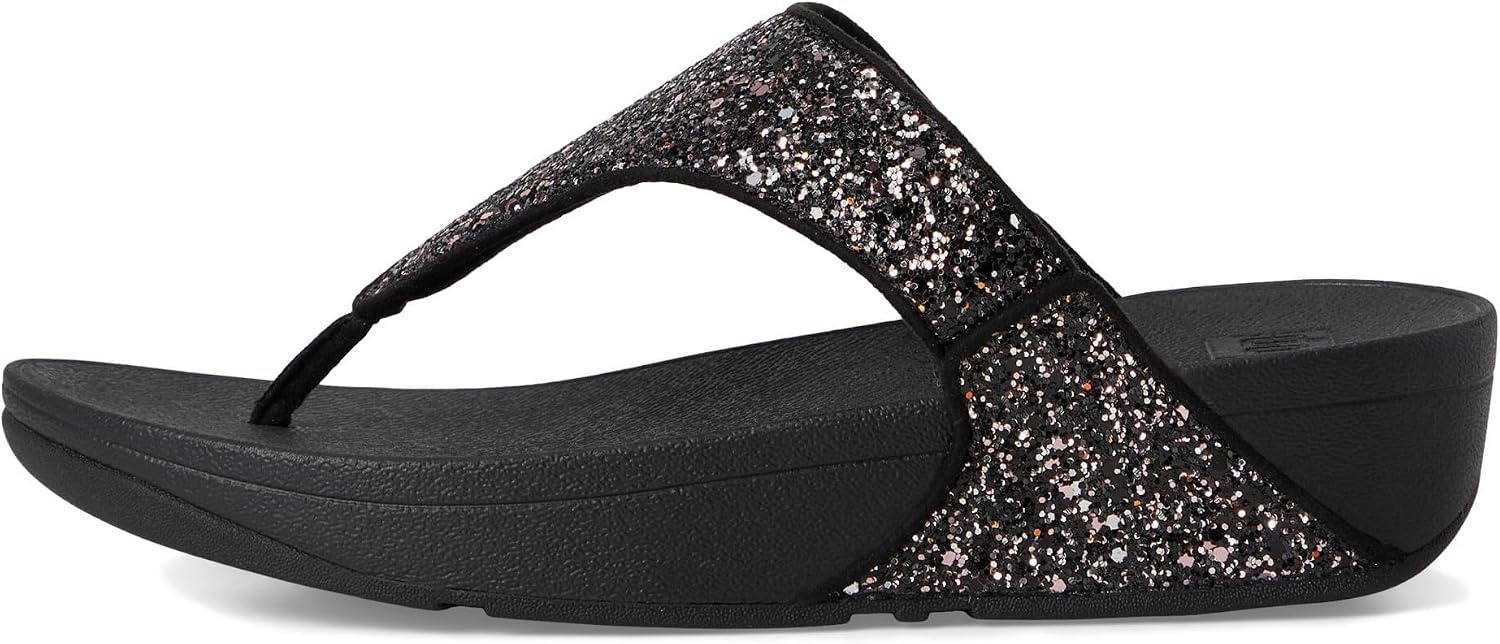 image:imageFitFlop Womens LULU Suede ToePost Sandals Lightweight Summer Walking Sandals with Cushioned Comfort Arch Support amp GripBlack Multi