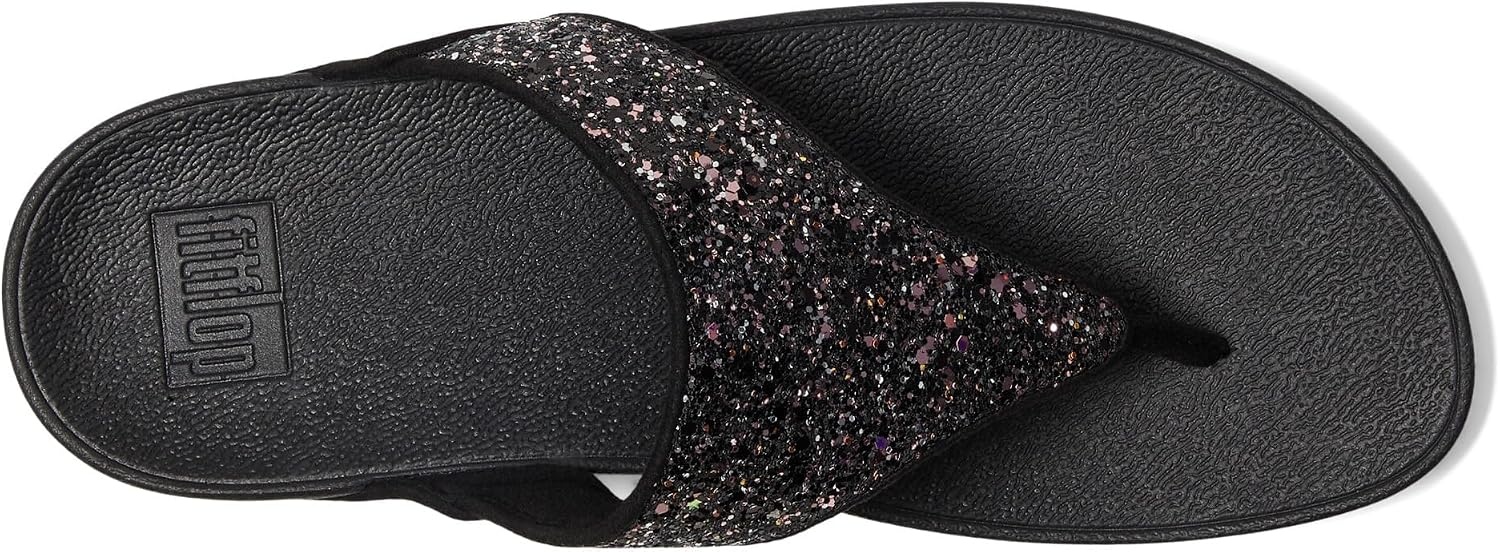 image:imageFitFlop Womens LULU Suede ToePost Sandals Lightweight Summer Walking Sandals with Cushioned Comfort Arch Support amp GripBlack Multi