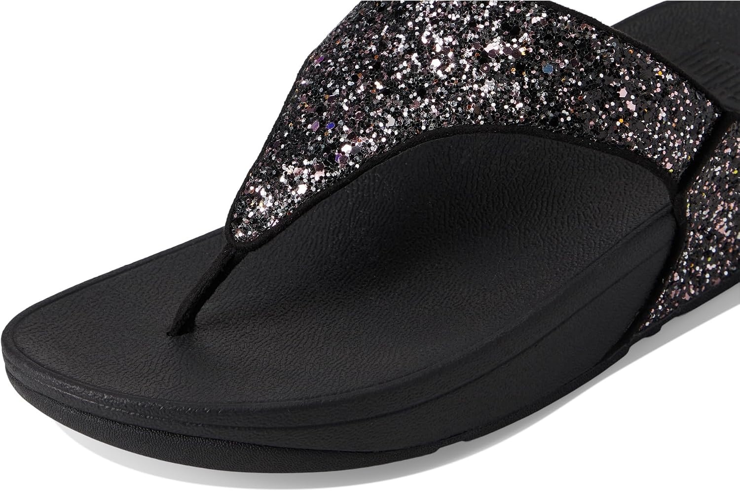 image:imageFitFlop Womens LULU Suede ToePost Sandals Lightweight Summer Walking Sandals with Cushioned Comfort Arch Support amp GripBlack Multi