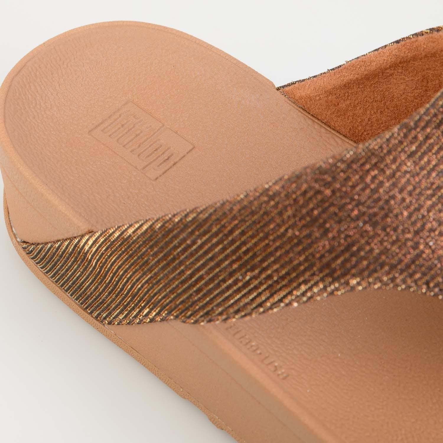 image:imageFitFlop Womens LULU Suede ToePost Sandals Lightweight Summer Walking Sandals with Cushioned Comfort Arch Support amp GripBronze
