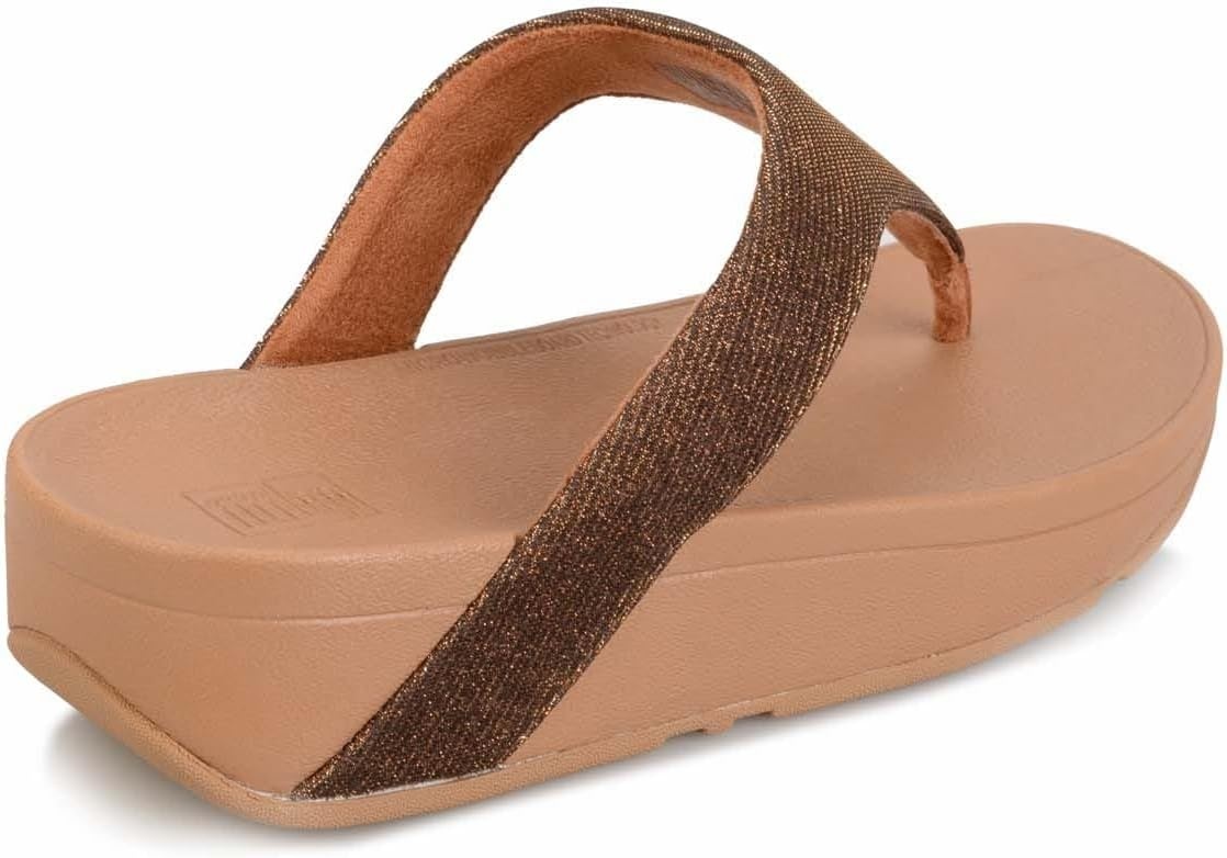 image:imageFitFlop Womens LULU Suede ToePost Sandals Lightweight Summer Walking Sandals with Cushioned Comfort Arch Support amp GripBronze