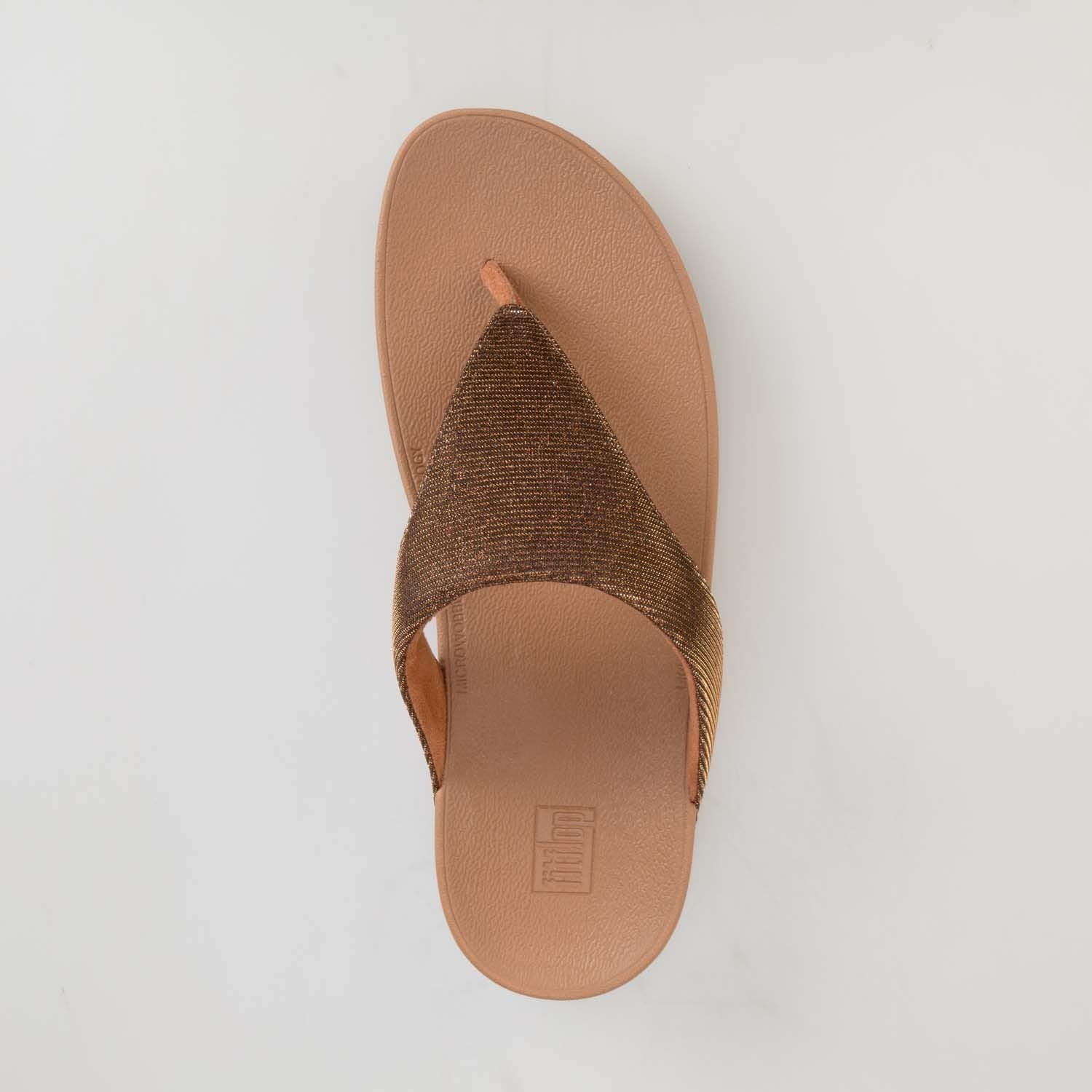 image:imageFitFlop Womens LULU Suede ToePost Sandals Lightweight Summer Walking Sandals with Cushioned Comfort Arch Support amp GripBronze
