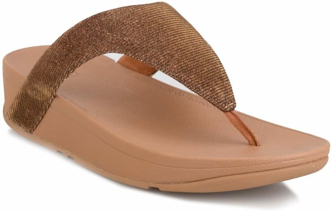 image:imageFitFlop Womens LULU Suede ToePost Sandals Lightweight Summer Walking Sandals with Cushioned Comfort Arch Support amp GripBronze