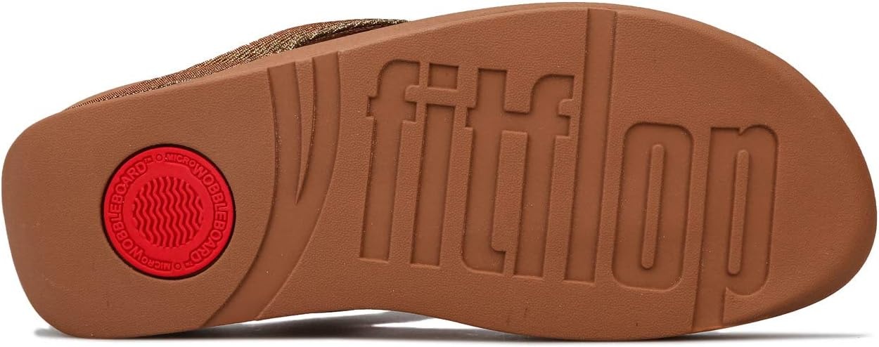 image:imageFitFlop Womens LULU Suede ToePost Sandals Lightweight Summer Walking Sandals with Cushioned Comfort Arch Support amp GripGold Artisan Gold 667