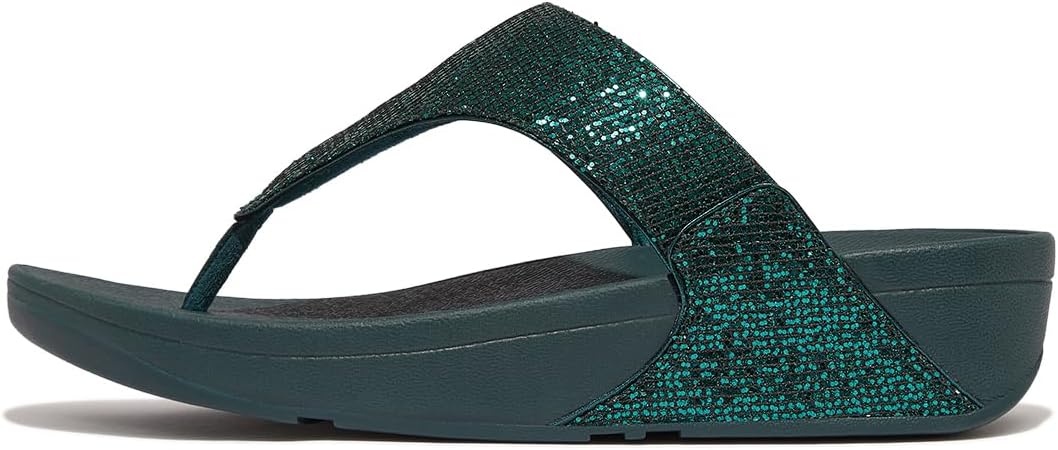 image:imageFitFlop Womens LULU Suede ToePost Sandals Lightweight Summer Walking Sandals with Cushioned Comfort Arch Support amp GripGreen