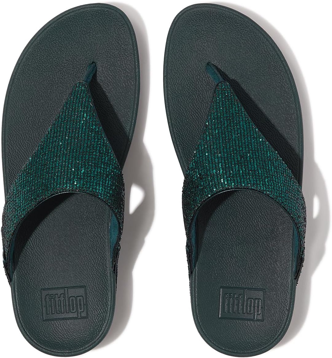 image:imageFitFlop Womens LULU Suede ToePost Sandals Lightweight Summer Walking Sandals with Cushioned Comfort Arch Support amp GripGreen